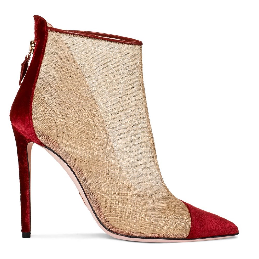 OSCAR TIYE net and velvet ankle boots sz 8
